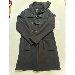 Vintage Theory Women's Medium 100% Wool Hooded Toggle Duffle Coat Long‎ Jacket